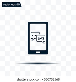 Smartphone email or sms icon. Mobile mail sign simbol.