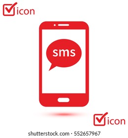 Smartphone email or sms icon. Mobile mail sign symbol.