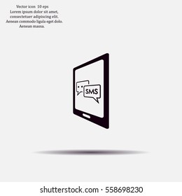 Smartphone email or sms icon. Mobile mail sign simbol.