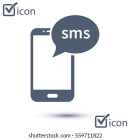 Smartphone email or sms icon. Mobile mail sign symbol.