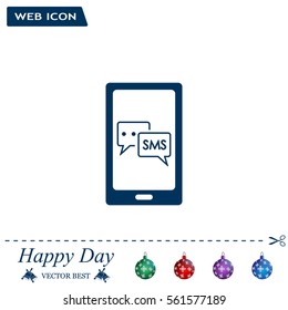 Smartphone email or sms icon. Mobile mail sign simbol.