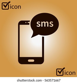 Smartphone email or sms icon. Mobile mail sign symbol.