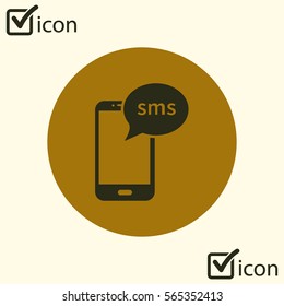 Smartphone email or sms icon. Mobile mail sign symbol.