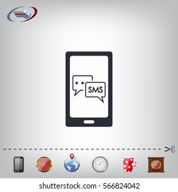 Smartphone email or sms icon. Mobile mail sign simbol.