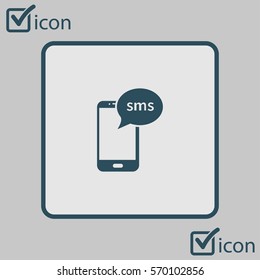 Smartphone email or sms icon. Mobile mail sign symbol.