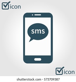 Smartphone email or sms icon. Mobile mail sign symbol.