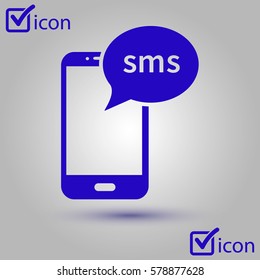 Smartphone email or sms icon. Mobile mail sign symbol.
