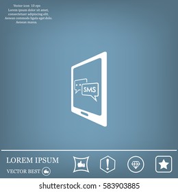 Smartphone email or sms icon. Mobile mail sign simbol.