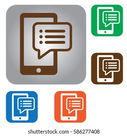 Smartphone email or sms icon. Mobile mail sign simbol.