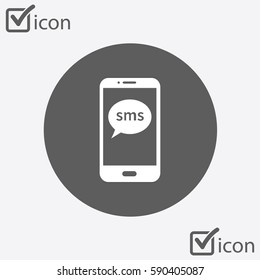 Smartphone email or sms icon. Mobile mail sign symbol.
