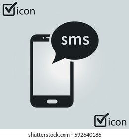 Smartphone email or sms icon. Mobile mail sign symbol.