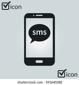 Smartphone email or sms icon. Mobile mail sign symbol.