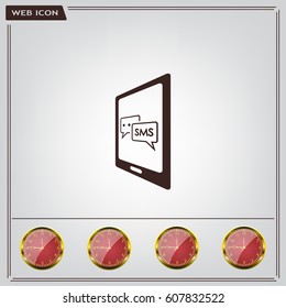 Smartphone email or sms icon. Mobile mail sign simbol.