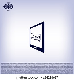 Smartphone email or sms icon. Mobile mail sign simbol.