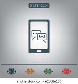 Smartphone email or sms icon. Mobile mail sign simbol.