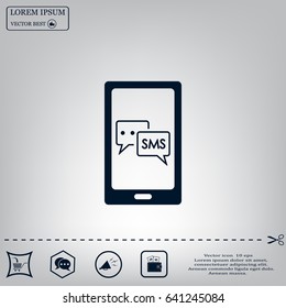 Smartphone email or sms icon. Mobile mail sign simbol.