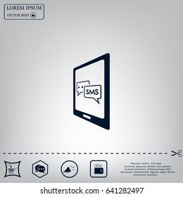 Smartphone email or sms icon. Mobile mail sign simbol.