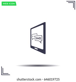 Smartphone email or sms icon. Mobile mail sign simbol.