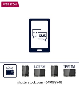Smartphone email or sms icon. Mobile mail sign simbol.