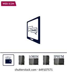 Smartphone email or sms icon. Mobile mail sign simbol.