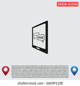 Smartphone email or sms icon. Mobile mail sign simbol.