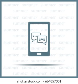 Smartphone email or sms icon. Mobile mail sign simbol.