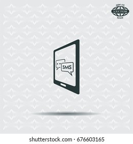 Smartphone email or sms icon. Mobile mail sign simbol.