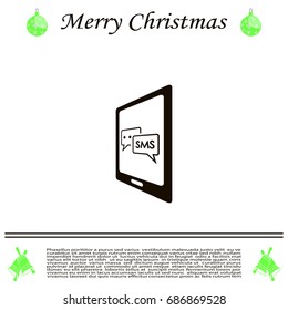 Smartphone email or sms icon. Mobile mail sign simbol.