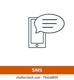 Smartphone email or sms icon. Mobile mail sign simbol.