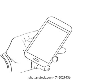 smartphone with empty screen. (vector)

