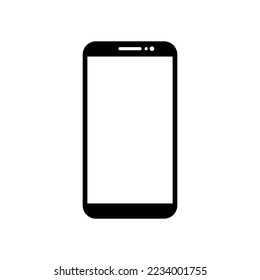 Smartphone with a empty white screen isolated on a white background. Vector illustration