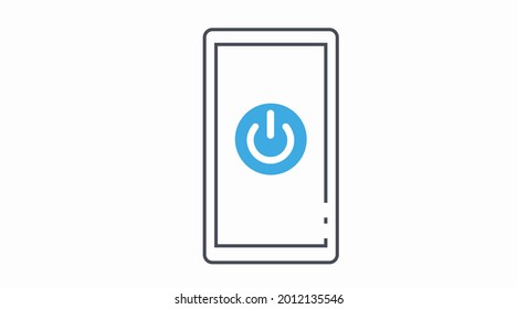 Smartphone with Energy icon, Power button. Vector isolated illustration editable