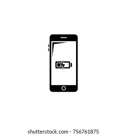Smartphone Energy Low Battery vector icon