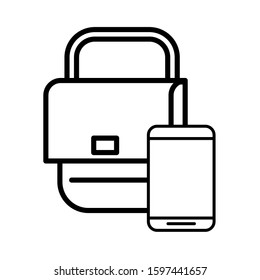 smartphone with envelope email postal service vector illustration design