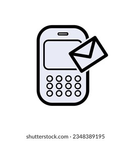Smartphone mit Envelope Icon. Nachrichtensymbol senden. 