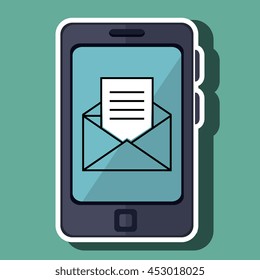 smartphone and envelope isolated icon design, vector illustration  graphic 
