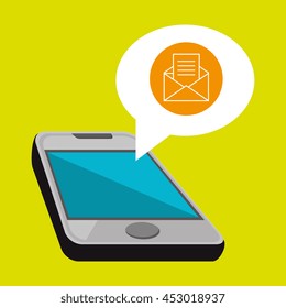smartphone and envelope isolated icon design, vector illustration  graphic 