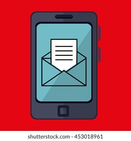 smartphone and envelope isolated icon design, vector illustration  graphic 