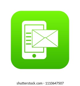 Smartphone with envelope in simple style isolated on white background vector illustration