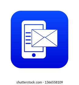 Smartphone with envelope in simple style isolated on white background vector illustration