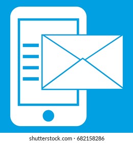 Smartphone with envelope in simple style isolated on white background vector illustration