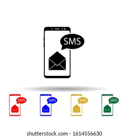 Smartphone, envelope, sms multi color style icon. Simple glyph, flat vector of mobile concept icons for ui and ux, website or mobile application