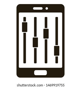 Smartphone equalizer icon. Simple illustration of smartphone equalizer vector icon for web design isolated on white background