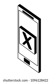 smartphone error danger web isometric