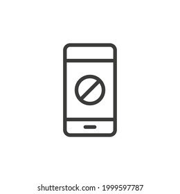 Smartphone With Error Or Restriction Symbol. No Signal, No Reception Concept.