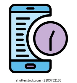 Smartphone estimator icon. Outline smartphone estimator vector icon color flat isolated