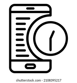 Icono del estimador de Smartphone. Esquema estimador de smartphone icono vector para diseño web aislado en fondo blanco