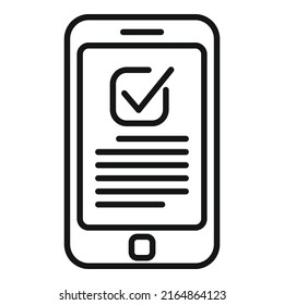 Smartphone expertise icon outline vector. Business expert. Control work