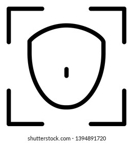 Smartphone face detection icon. Outline smartphone face detection vector icon for web design isolated on white background