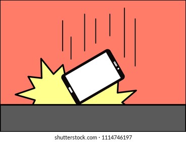 The smartphone falls.